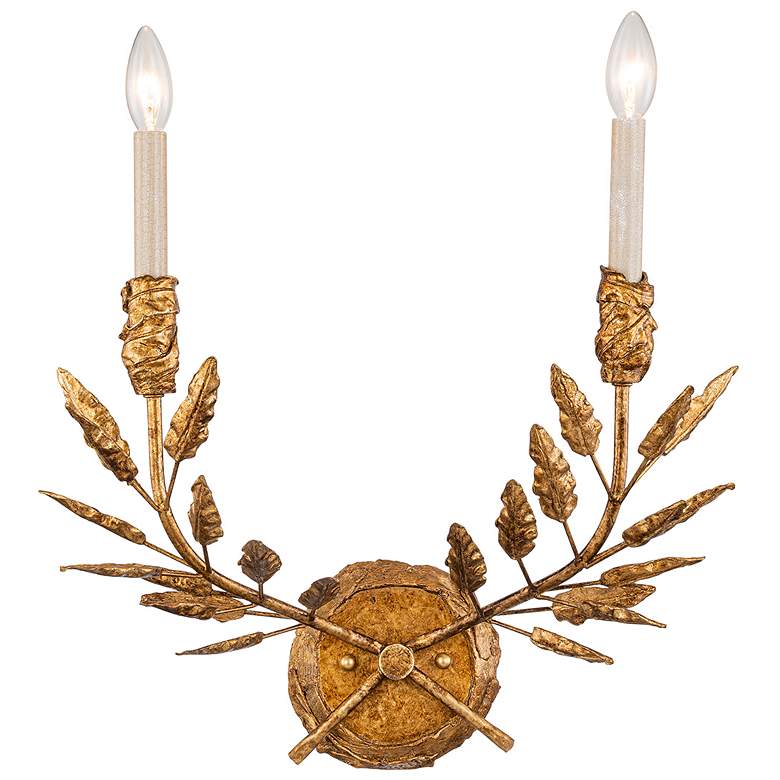 Image 1 Lucas McKearn Palm d'Or 18" High Traditional 2-Light Wall Sconce