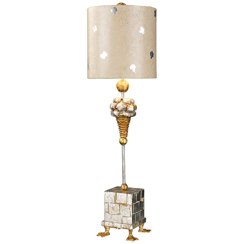 Image 1 Lucas McKearn Pompadour X 31" High Gold Silver Leaf Steel Table Lamp