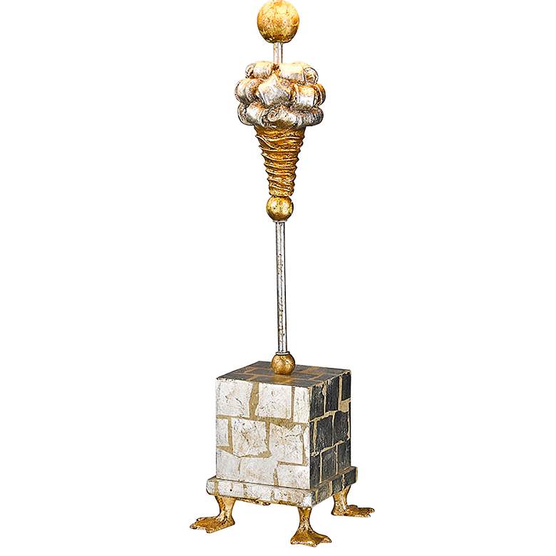 Image 3 Lucas McKearn Pompadour X 31" High Gold Silver Leaf Steel Table Lamp more views