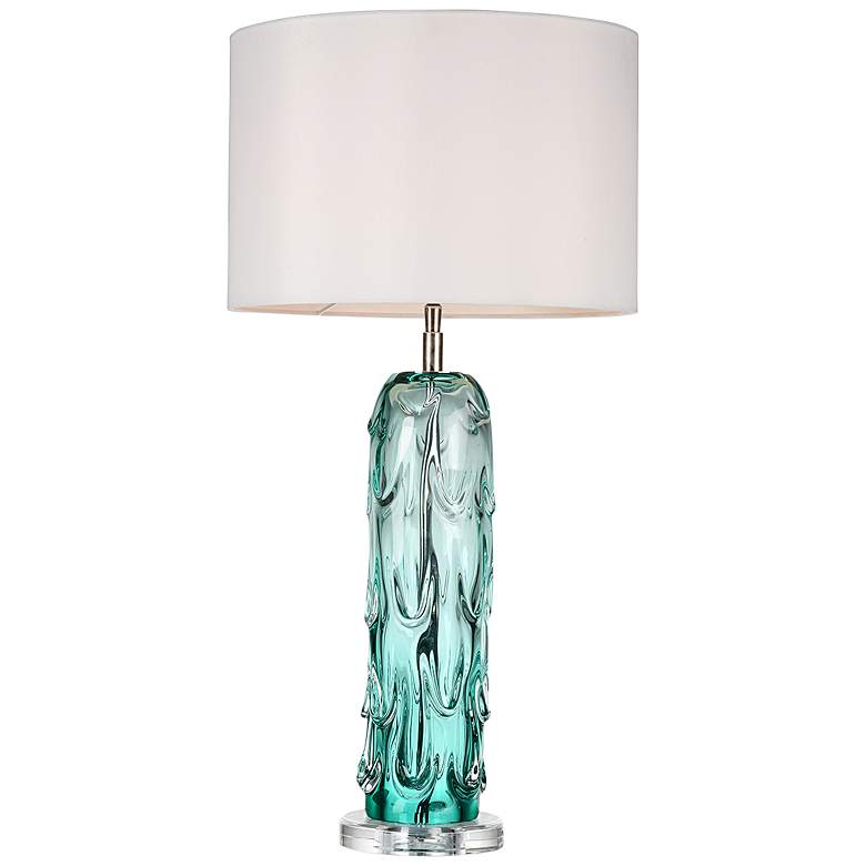 Image 1 Lucas McKearn Pontchartrain 29 inch Water Fall Glass Blue Table Lamp