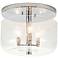 Lucas McKearn Rampart 13" Polished Chrome and Glass Ceiling Light