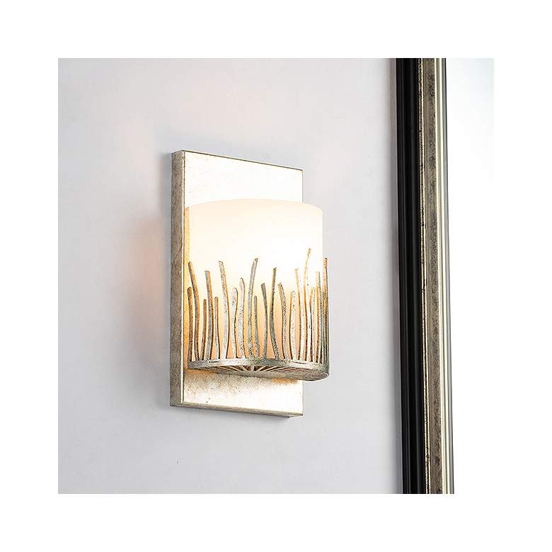 Image 1 Lucas McKearn Sawgrass 10" High Distressed Silver Wall Sconce