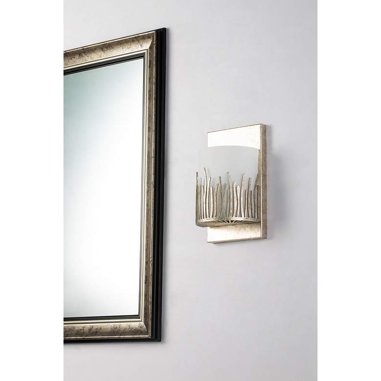 Image 5 Lucas McKearn Sawgrass 10" High Distressed Silver Wall Sconce more views