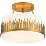 2_Lucas McKearn Sawgrass 15" Wide Antique Gold Leaf Ceiling Light