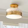 1_Lucas McKearn Sawgrass 15" Wide Antique Gold Leaf Ceiling Light