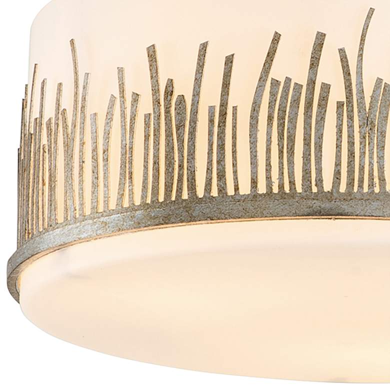 Image 3 Lucas McKearn Sawgrass 15" Wide Antique Silver Leaf Ceiling Light more views