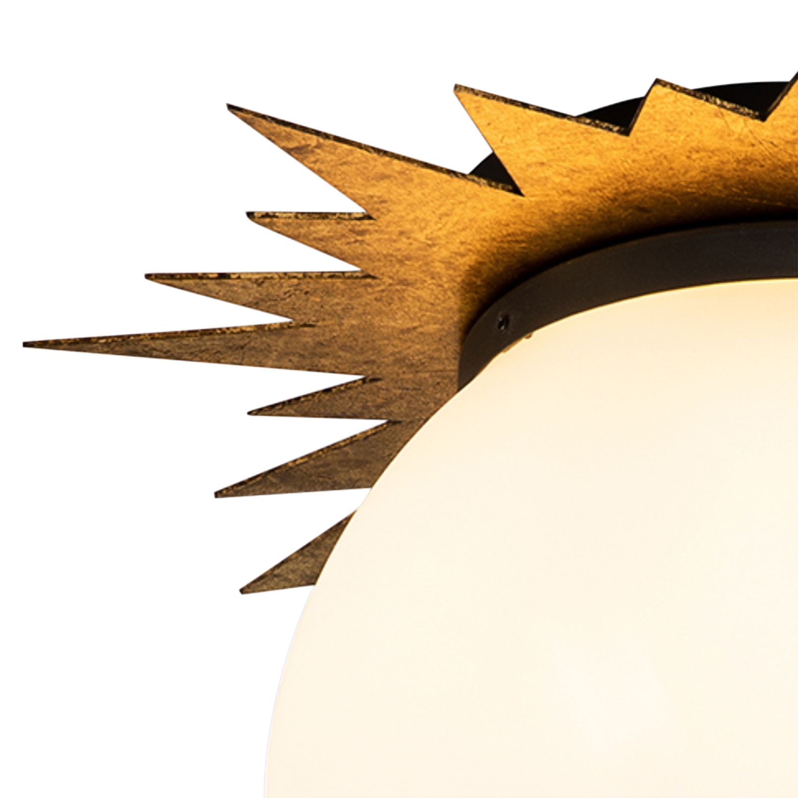 Image 3 Lucas McKearn Soleil 15" Wide Antique Gold Leaf Sunburst Ceiling Light more views