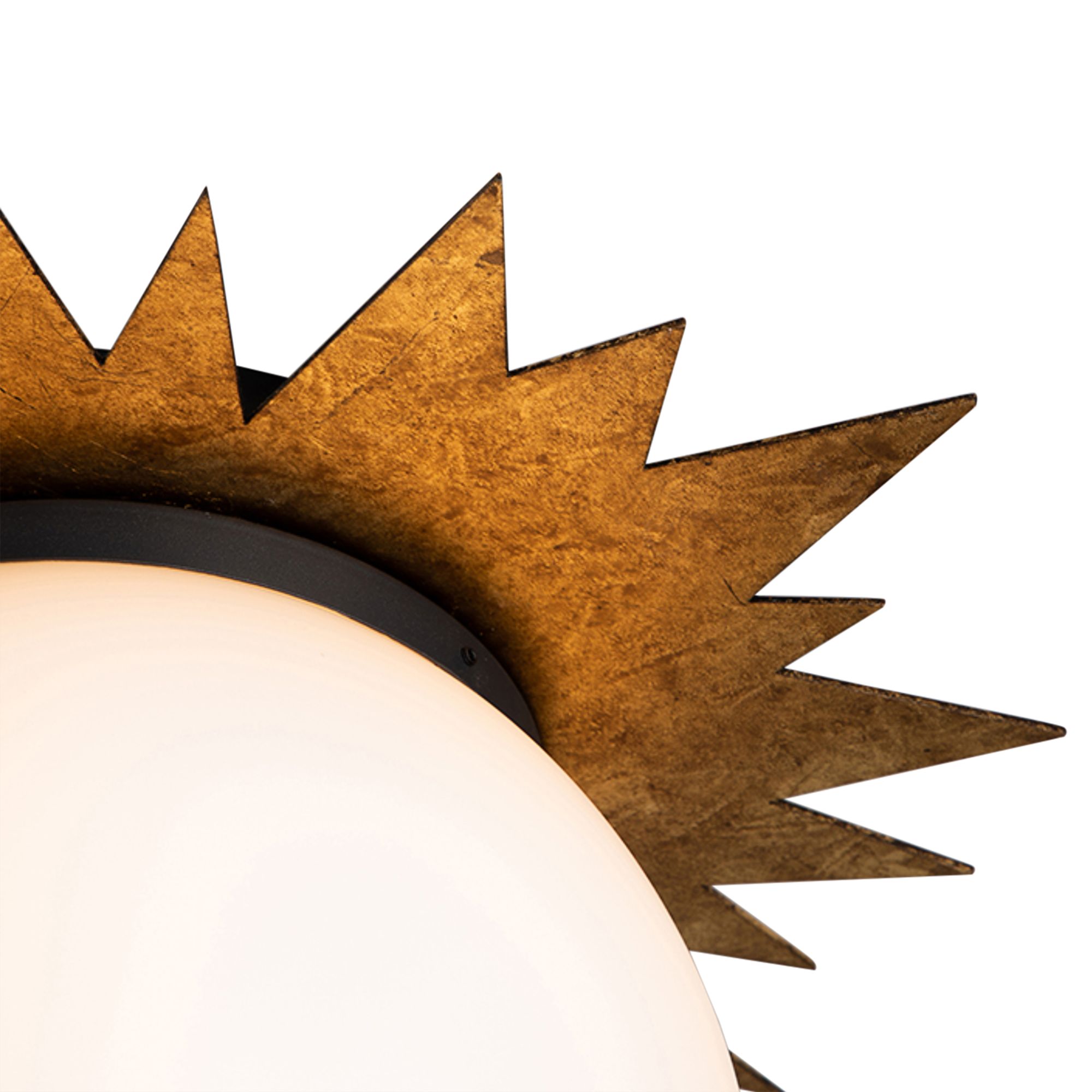 Image 4 Lucas McKearn Soleil 15" Wide Antique Gold Leaf Sunburst Ceiling Light more views