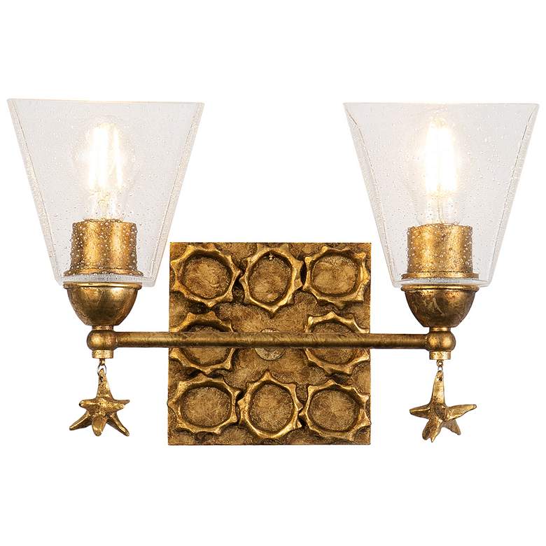 Image 2 Lucas McKearn Star 8 1/4" Wide 2-Light Gold Bath Vanity Fixture