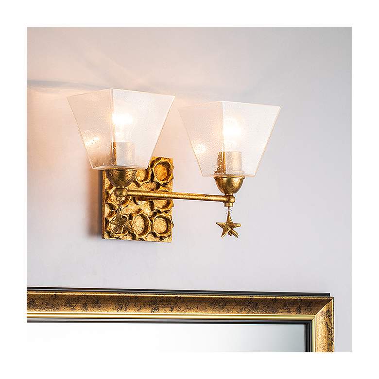 Image 1 Lucas McKearn Star 8 1/4" Wide 2-Light Gold Bath Vanity Fixture