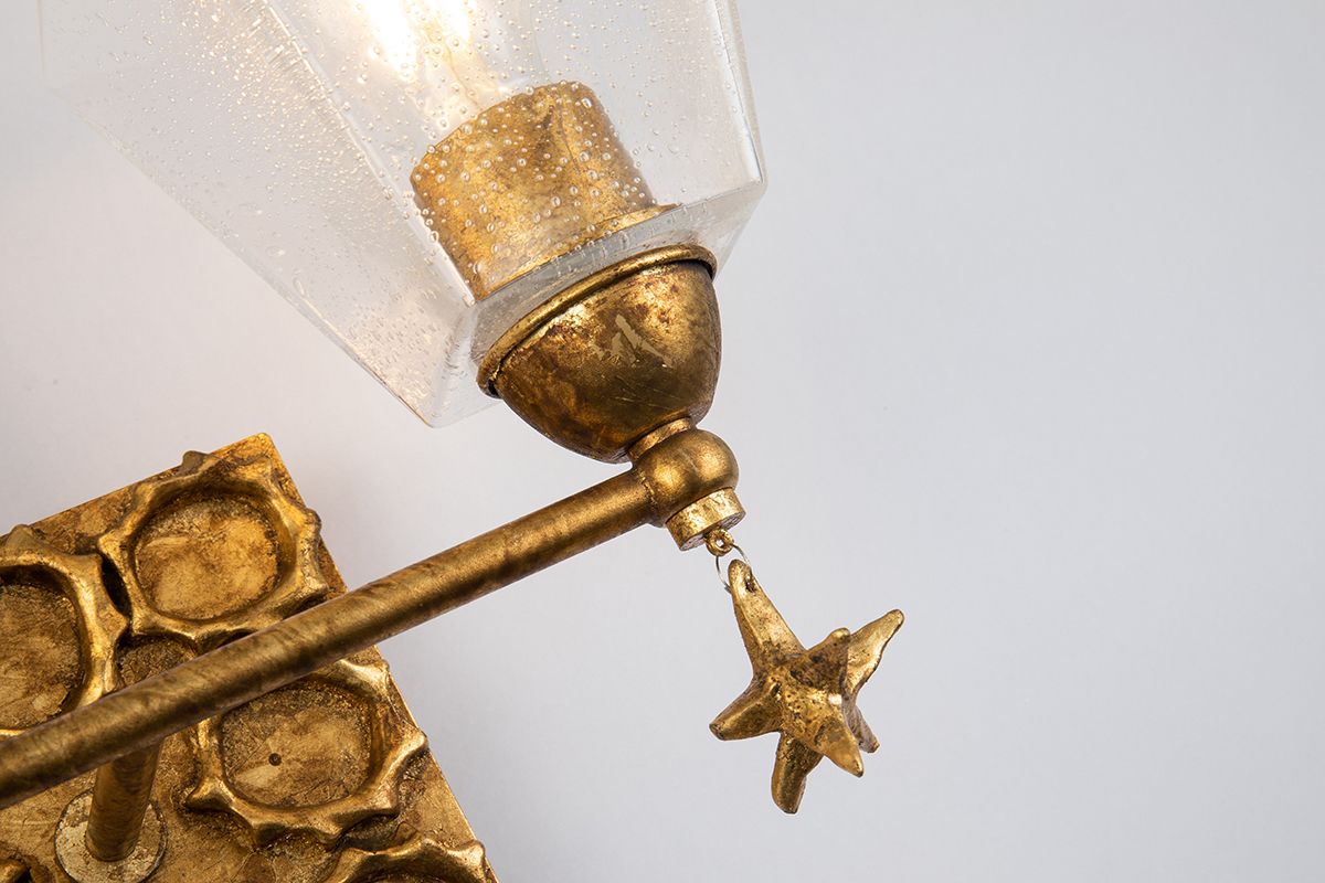 Image 3 Lucas McKearn Star 8 1/4" Wide 2-Light Gold Bath Vanity Fixture more views