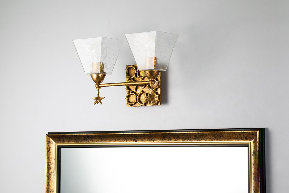 Image 5 Lucas McKearn Star 8 1/4" Wide 2-Light Gold Bath Vanity Fixture more views