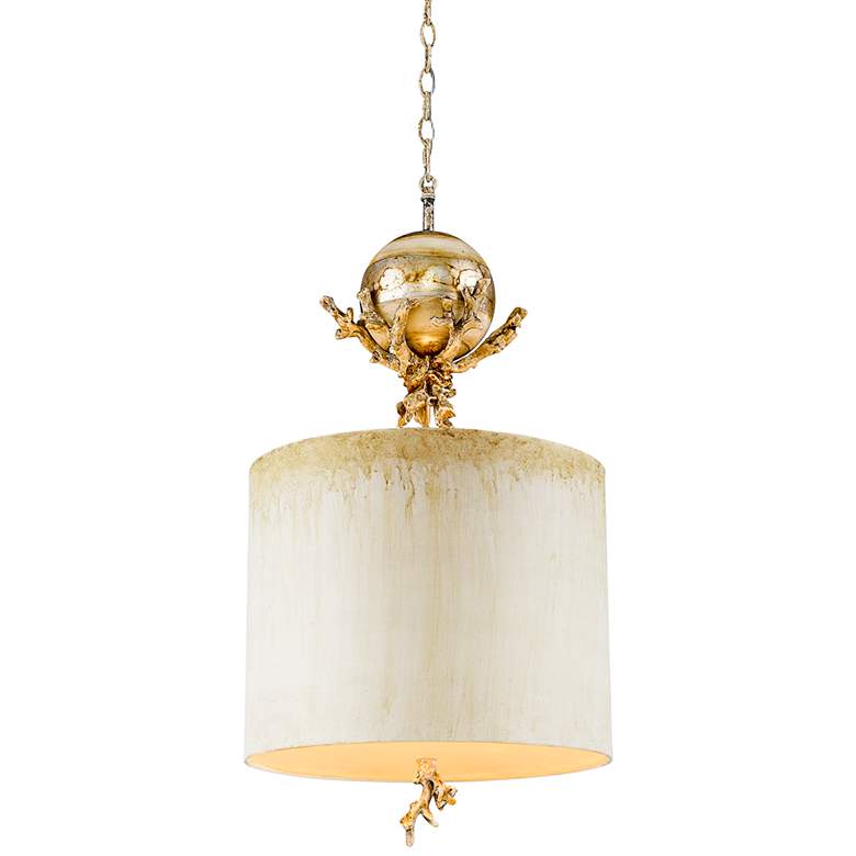 Image 2 Lucas McKearn Trellis 15" Rustic Gold Handcrafted Drum Pendant Light