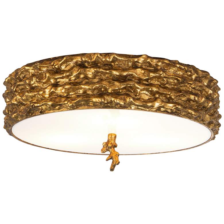 Image 2 Lucas McKearn Trellis 16" Wide Antique Gold Leaf Ceiling Light