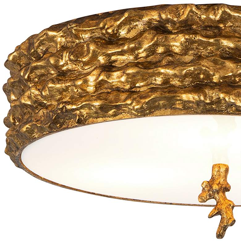 Image 3 Lucas McKearn Trellis 16" Wide Antique Gold Leaf Ceiling Light more views