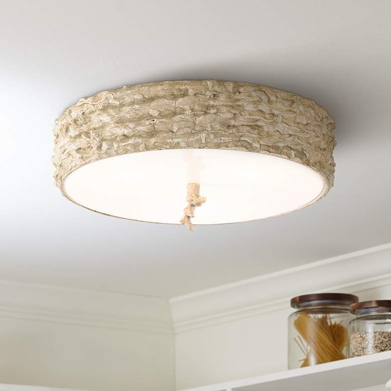 Image 1 Lucas McKearn Trellis 16" Wide Putty Patina Ceiling Light