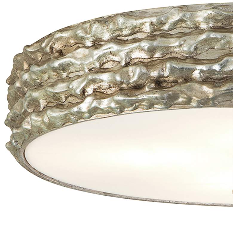 Image 3 Lucas McKearn Trellis 20" Antique Silver Leaf Flushmount Ceiling Light more views