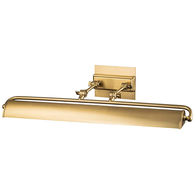 Image 1 Lucas McKearn Winchfield 12 1/2" Wide Aged Brass Picture Light