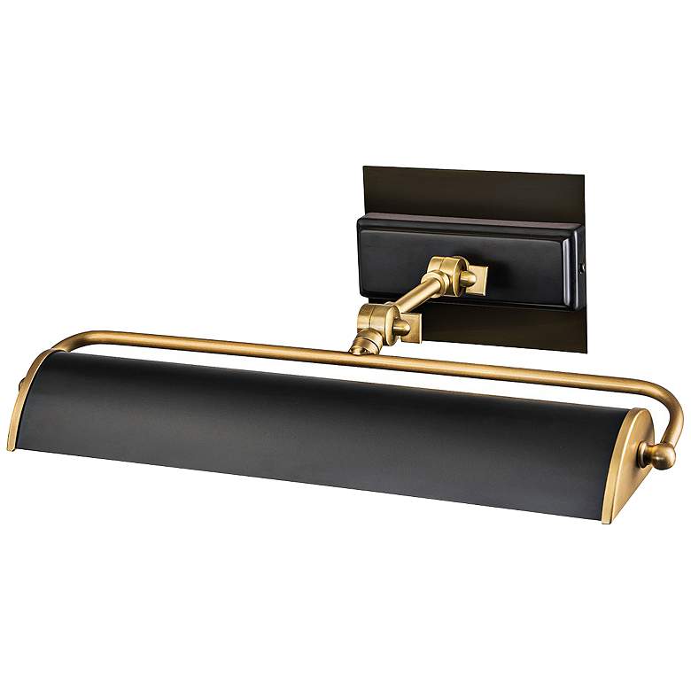 Image 1 Lucas McKearn Winchfield 17 1/2" Brass and Matte Black Picture Light