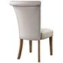 Lucasse Oatmeal Fabric and Wood Tufted Dining Chair