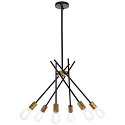 Lucca 23" Pendant In Black And Brass