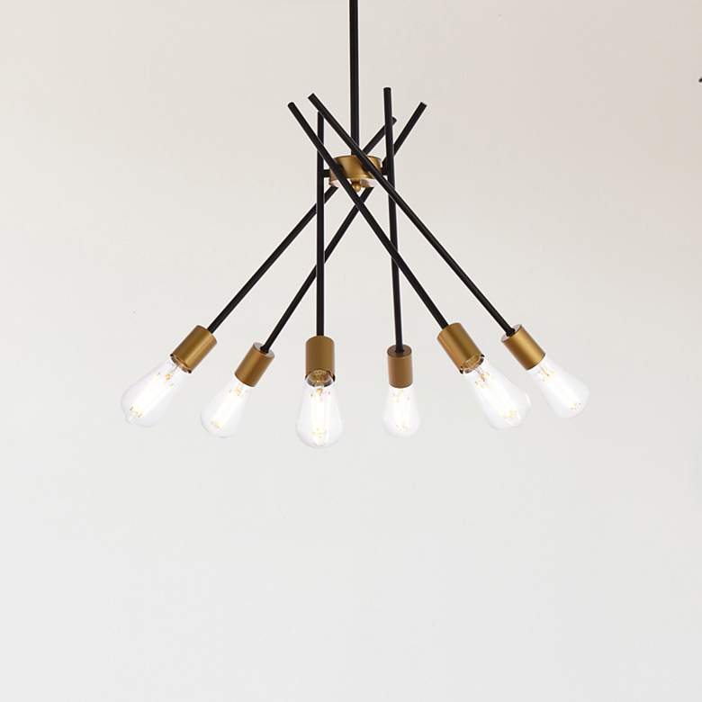 Image 1 Lucca 23" Pendant In Black And Brass