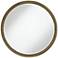 Lucca Distressed Gold Grooved 34" Round Wall Mirror