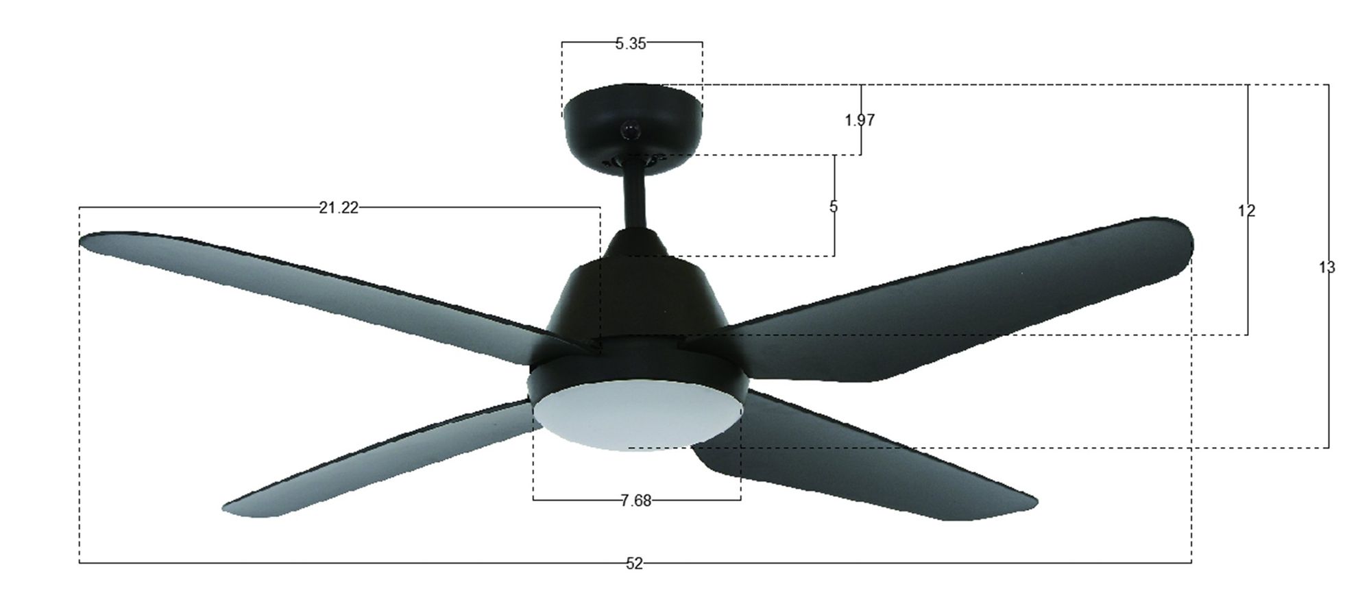 Lucci Air Aria 52" Indoor/Outdoor Black Fan & Light