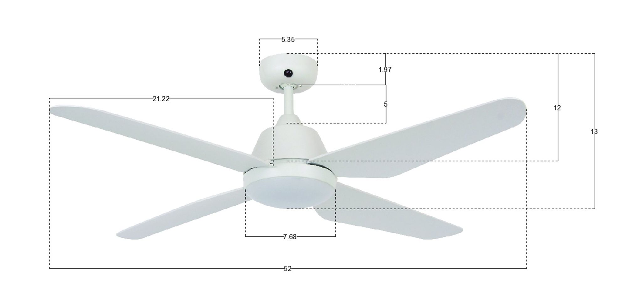 Lucci Air Aria 52" Indoor/Outdoor White Fan & Light