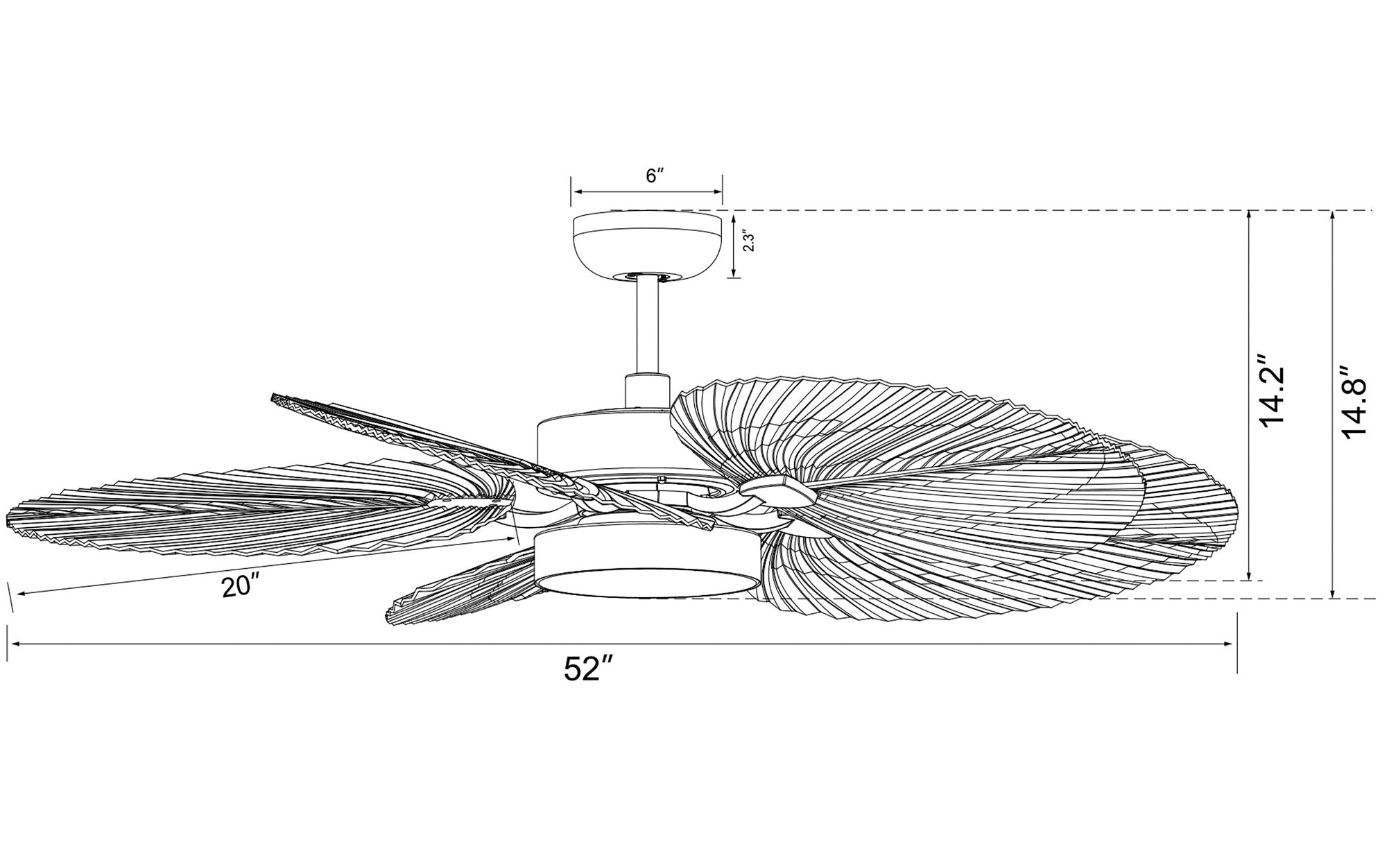 Lucci Air Bali 52" Indoor/Outdoor DC Antique White Fan & Light