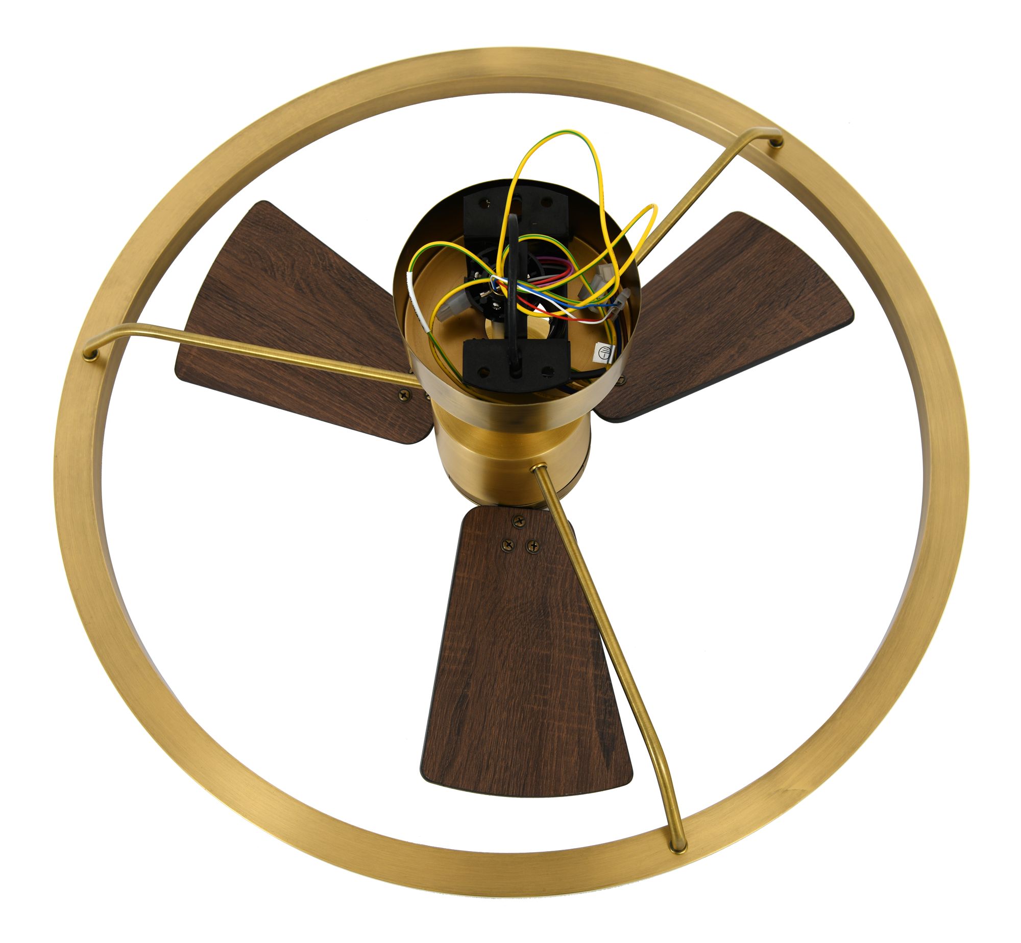 Thumbnail3 of Lucci Air Cessna 28" DC Antique Brass w/Walnut Blades Fan & Light more views