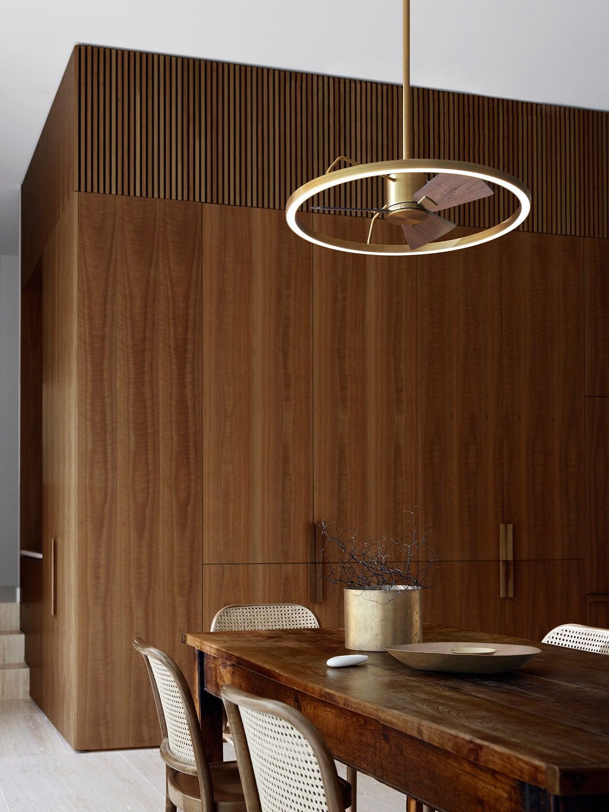 Lucci Air Cessna 28" DC Antique Brass w/Walnut Blades Fan & Light