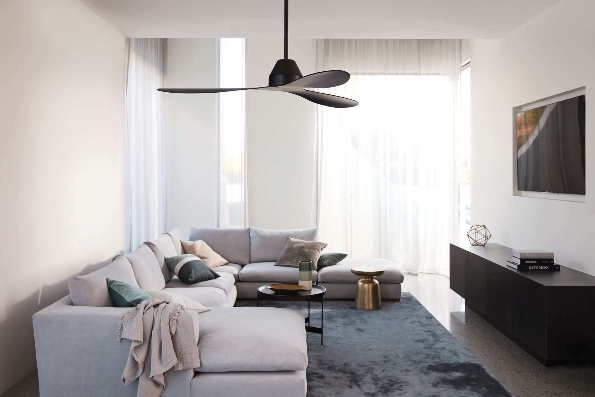 Image 3 Lucci Air Whitehaven 56" DC Smart Indoor/Outdoor Black Fan more views