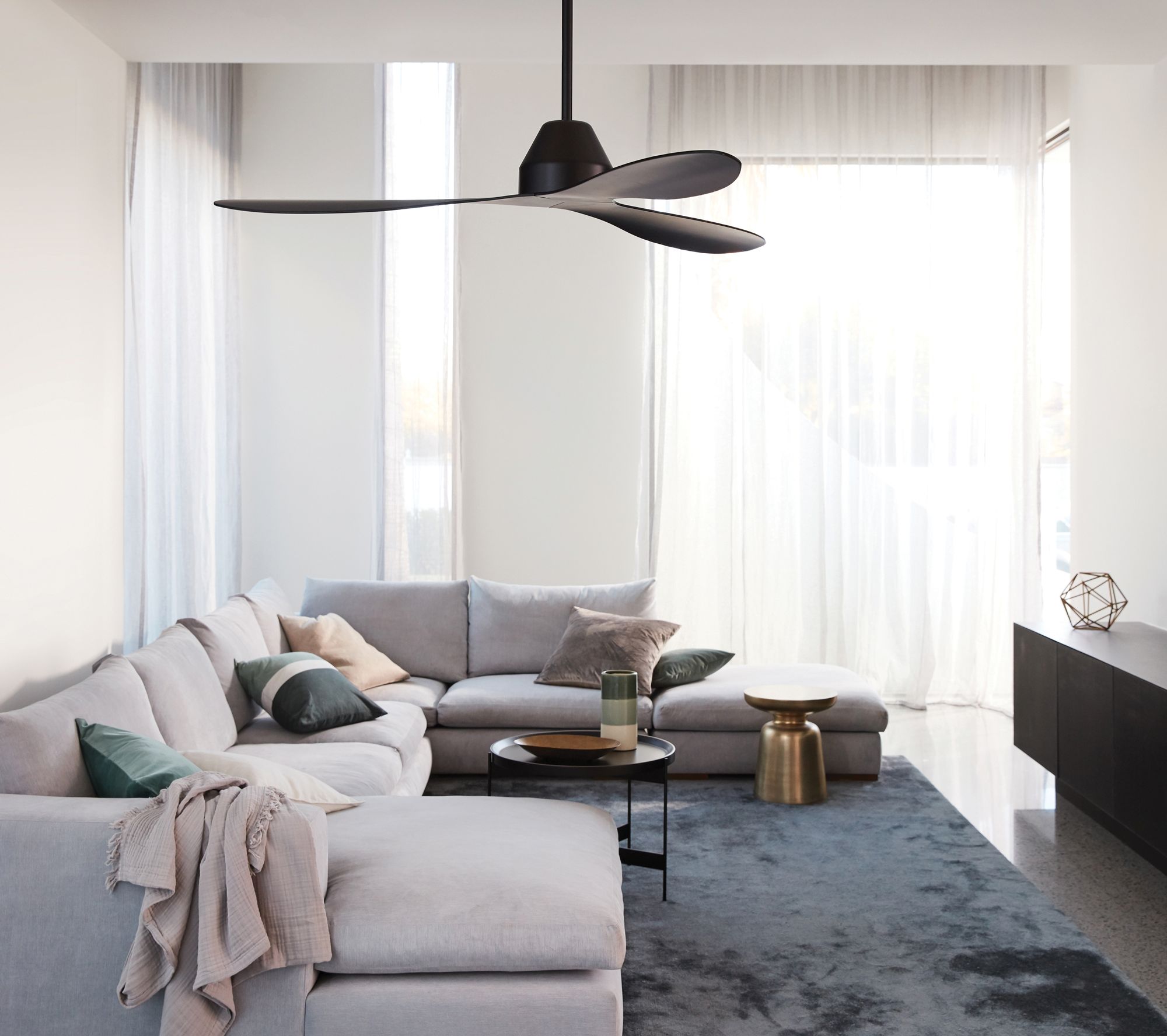 Image 4 Lucci Air Whitehaven 56" DC Smart Indoor/Outdoor Black Fan more views