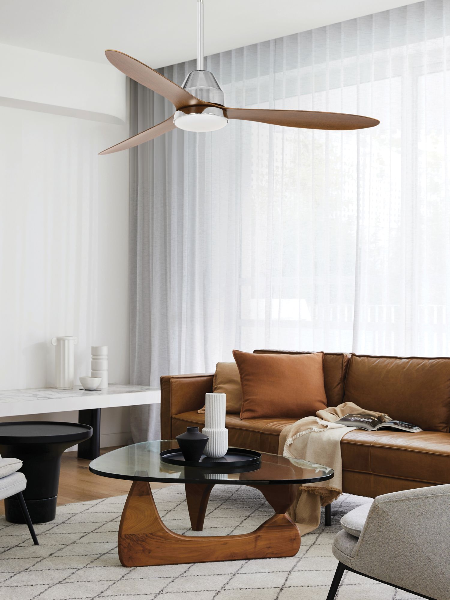 Image 2 Lucci Air Whitehaven 56" DC Smart Indoor/Outdoor Brushed Chrome Fan & Light more views