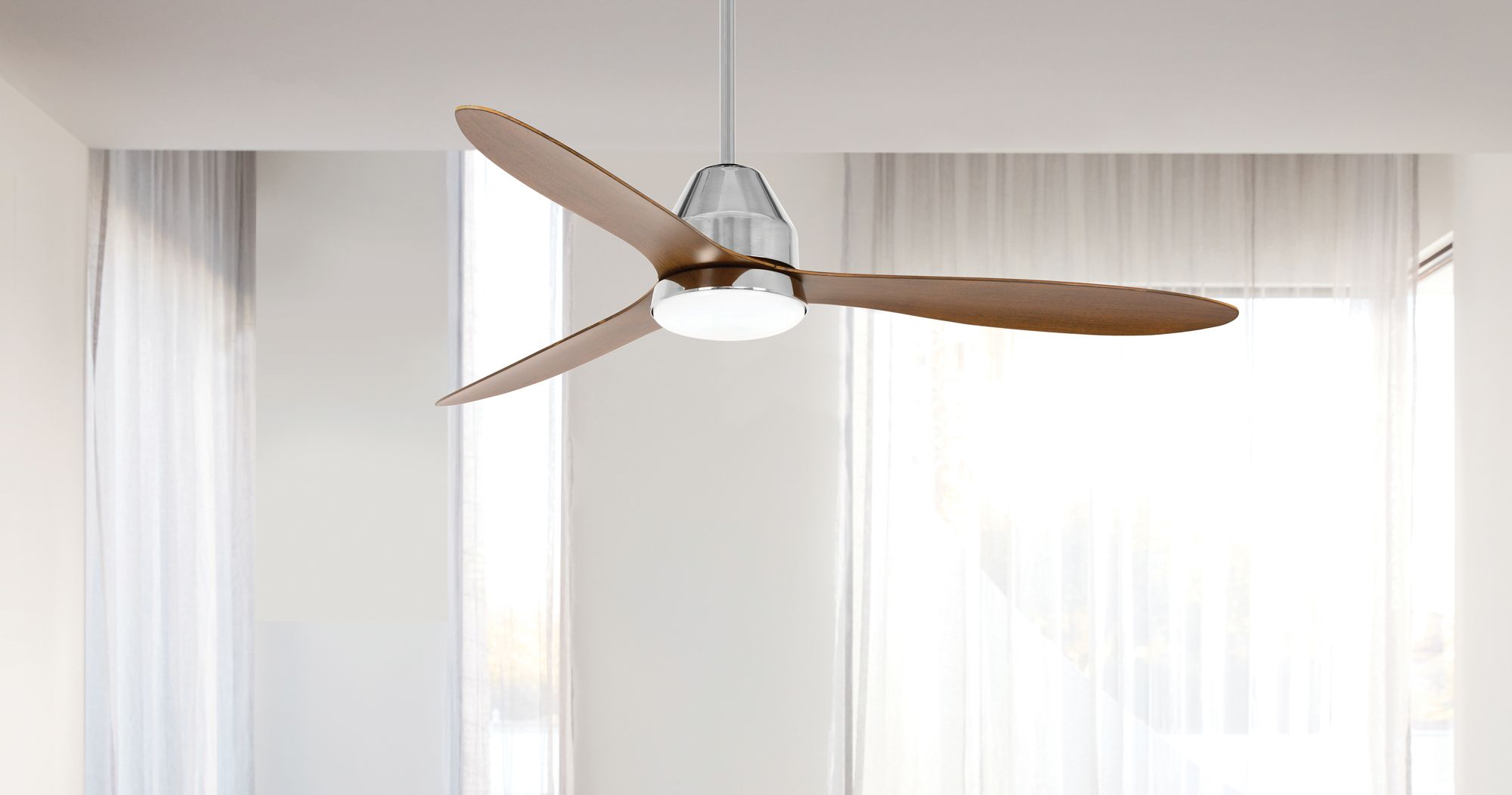 Image 4 Lucci Air Whitehaven 56" DC Smart Indoor/Outdoor Brushed Chrome Fan & Light more views