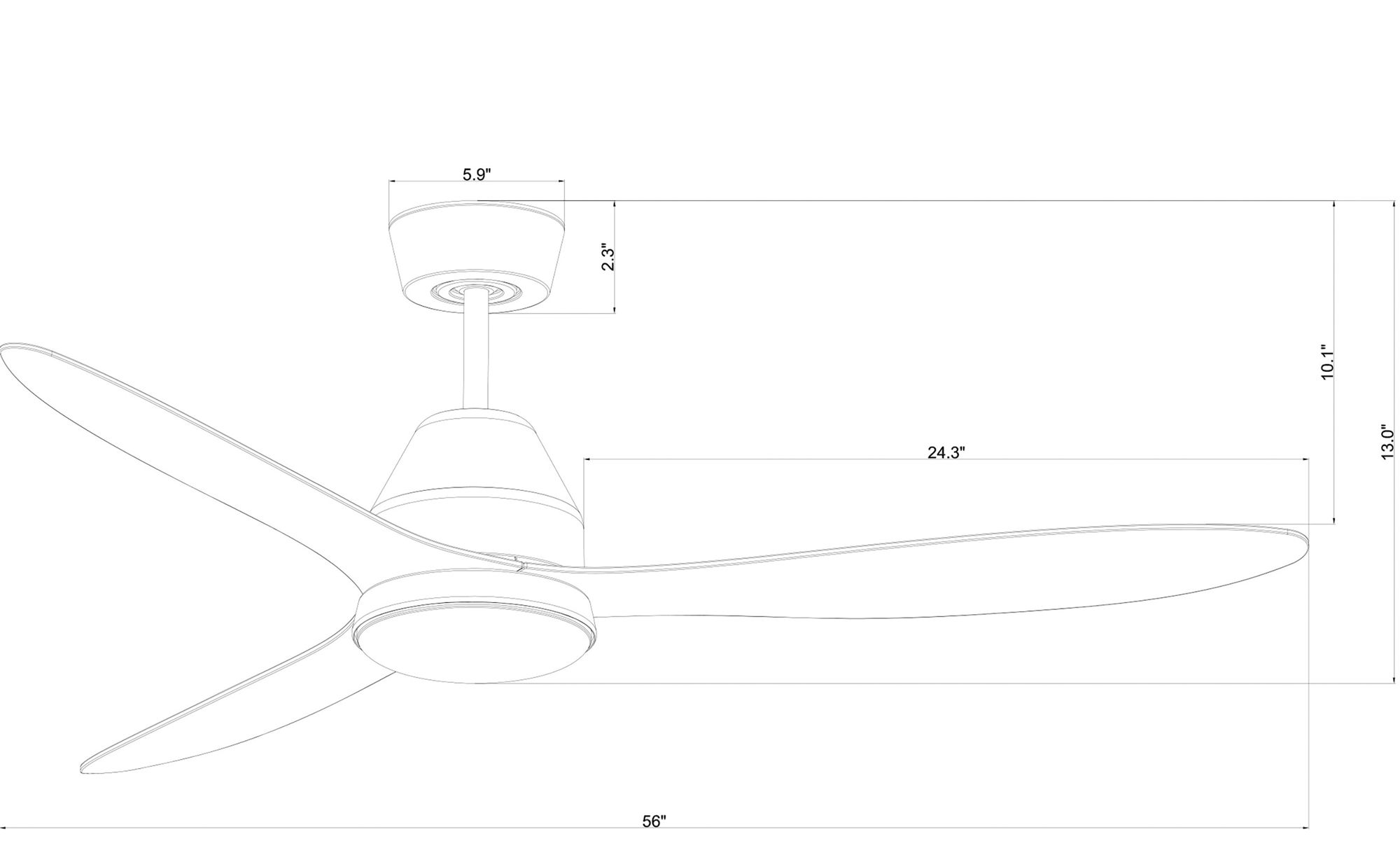 Lucci Air Whitehaven 56" DC Smart Indoor/Outdoor Brushed Chrome Fan & Light