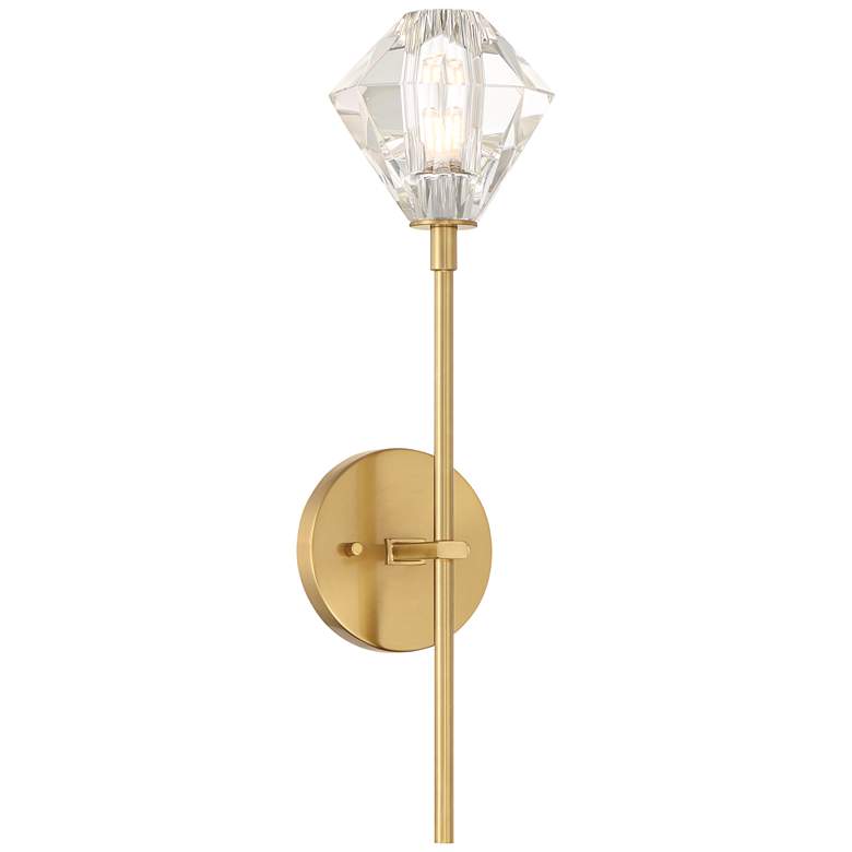 Image 1 Lucent 18 3/4 inch High Soft Gold and Crystal LED Wall Sconce
