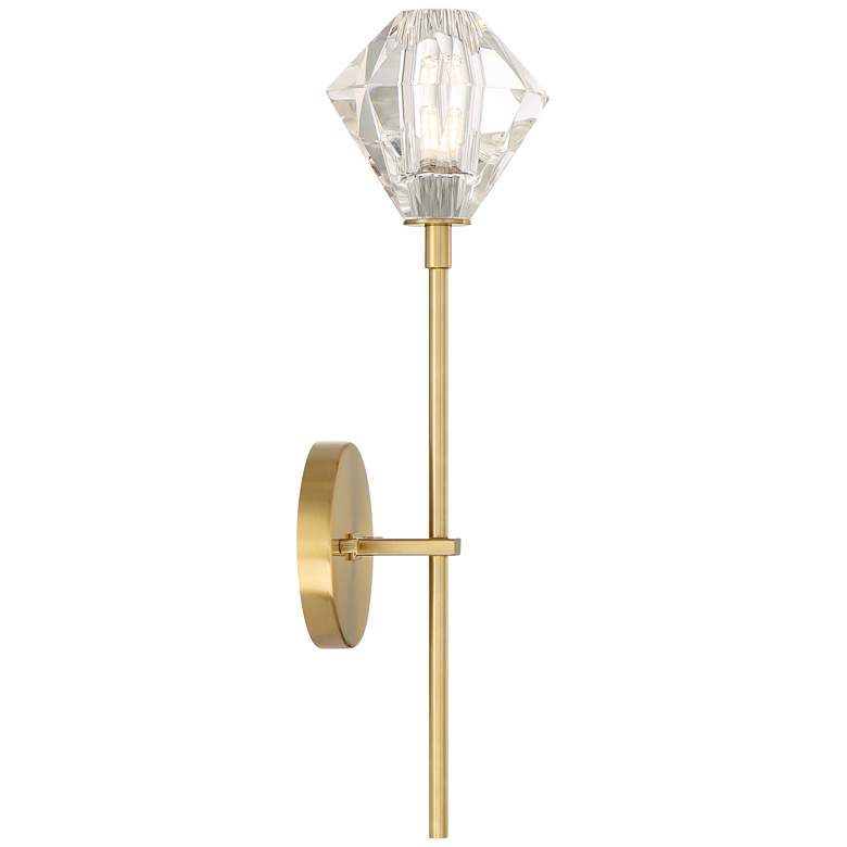 Image 7 Lucent 18 3/4 inch High Soft Gold and Crystal LED Wall Sconce more views