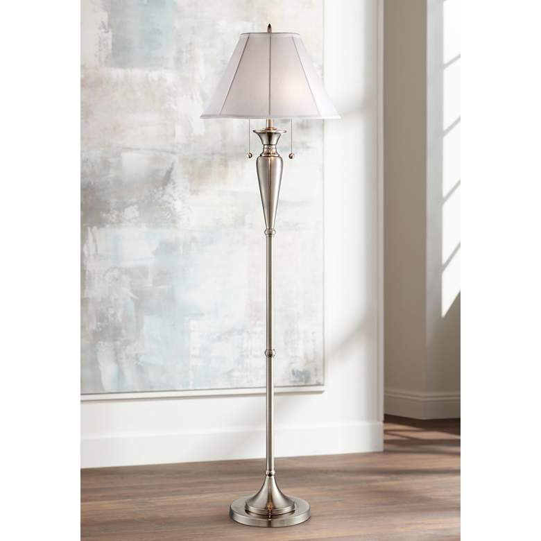 Image 1 Lucent Brushed Nickel Floor Lamp by Regency Hill