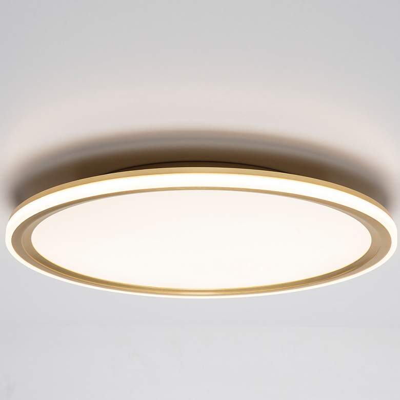 Image 1 Lucerio 17 3/4" Wide Matte Brushed Gold LED Ceiling Light