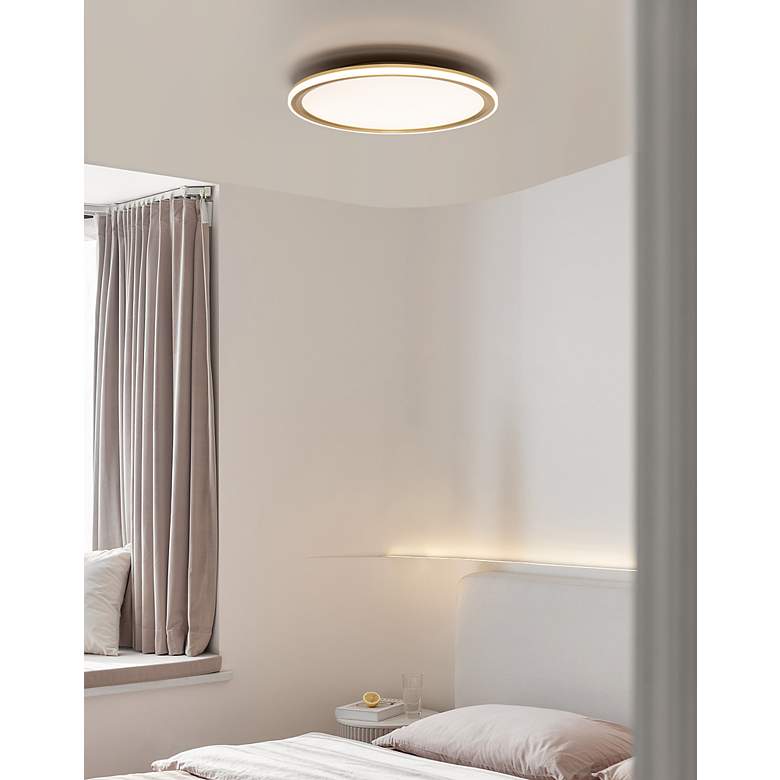 Image 4 Lucerio 17 3/4" Wide Matte Brushed Gold LED Ceiling Light more views