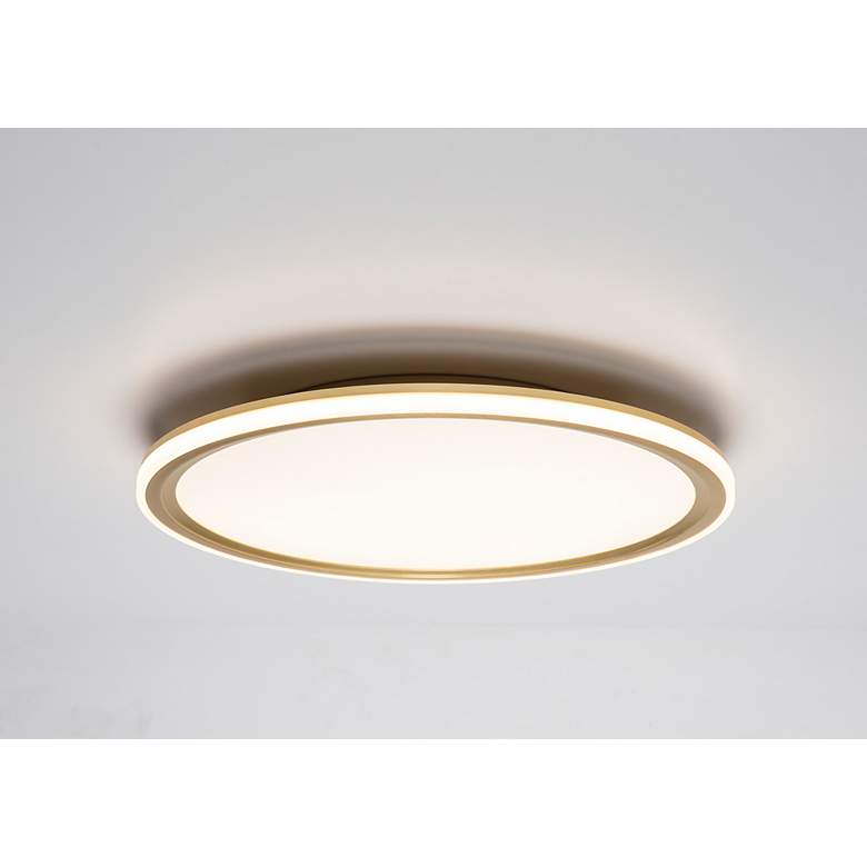 Image 5 Lucerio 17 3/4" Wide Matte Brushed Gold LED Ceiling Light more views