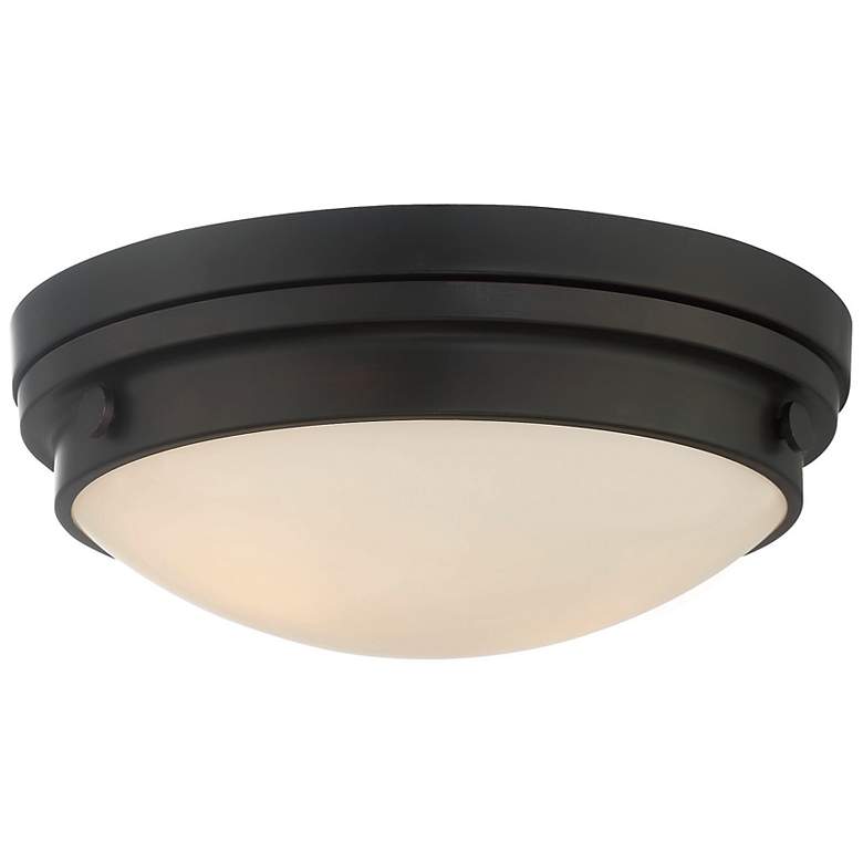 Image 4 Lucerne 15" Wide English Bronze Button Ceiling Light more views