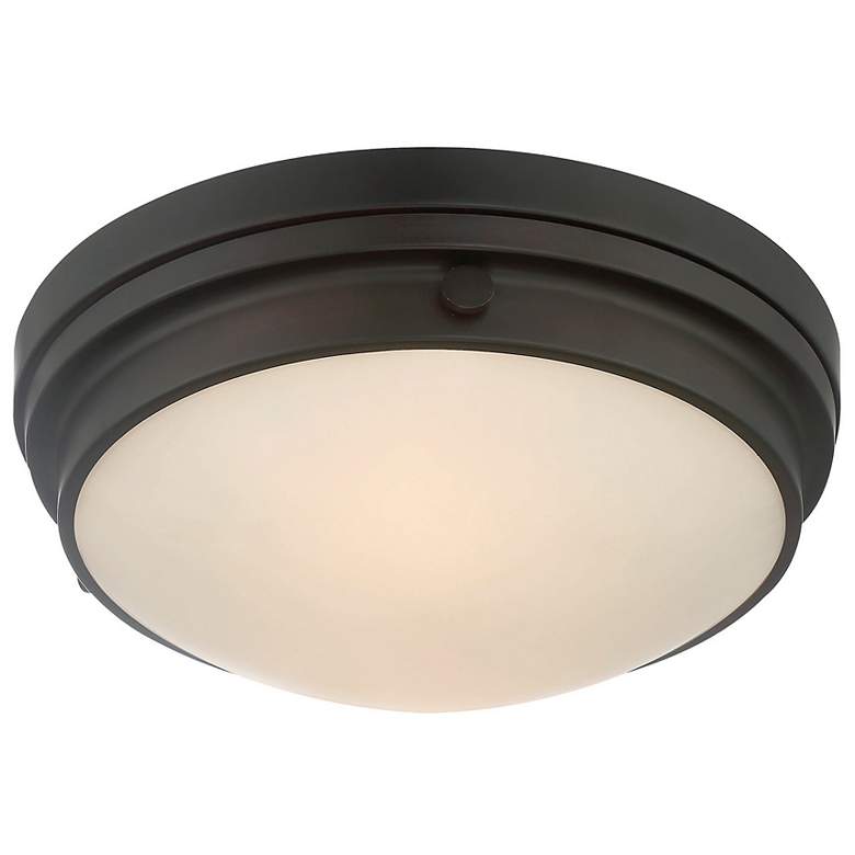 Image 5 Lucerne 15" Wide English Bronze Button Ceiling Light more views