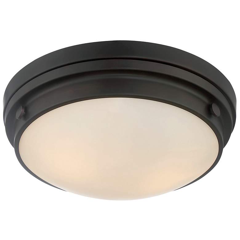 Image 6 Lucerne 15" Wide English Bronze Button Ceiling Light more views