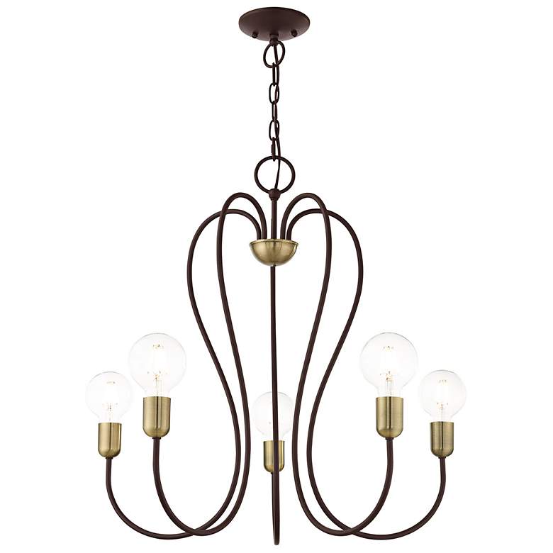 Image 6 Lucerne 24" Wide Bronze 5-Light Chandelier more views