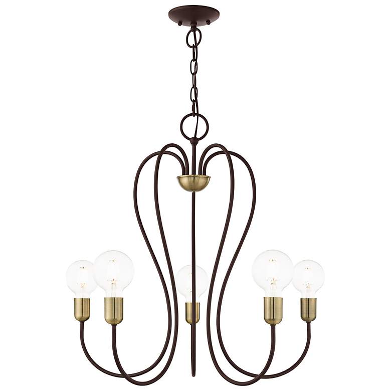 Image 7 Lucerne 24" Wide Bronze 5-Light Chandelier more views