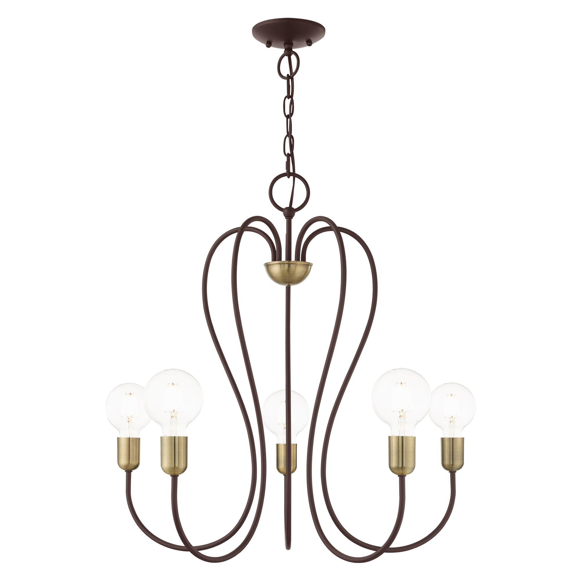 Lucerne 24" Wide Bronze 5-Light Chandelier in scene