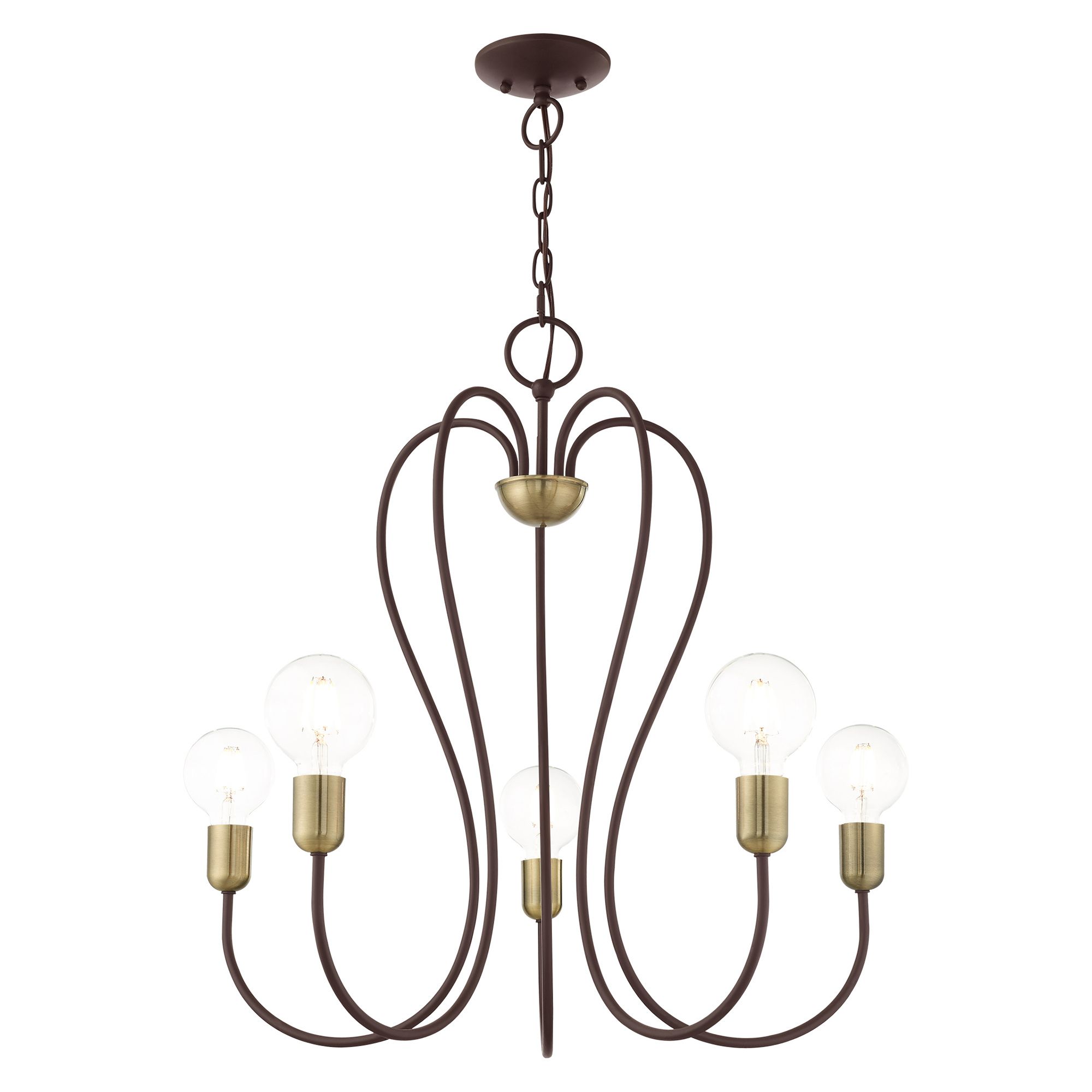 Lucerne 24" Wide Bronze 5-Light Chandelier in scene